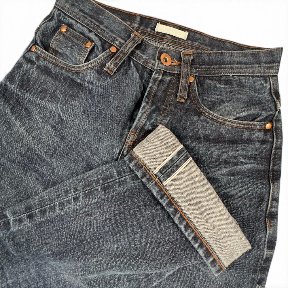 The Unbranded Brand UB301 Selvedge Jeans Men 28 (Fits 26x32) Raw 14.5oz Straight